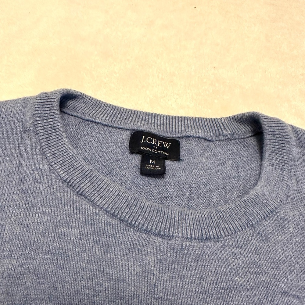 J. Crew Cotton piqué-stitch crewneck sweater